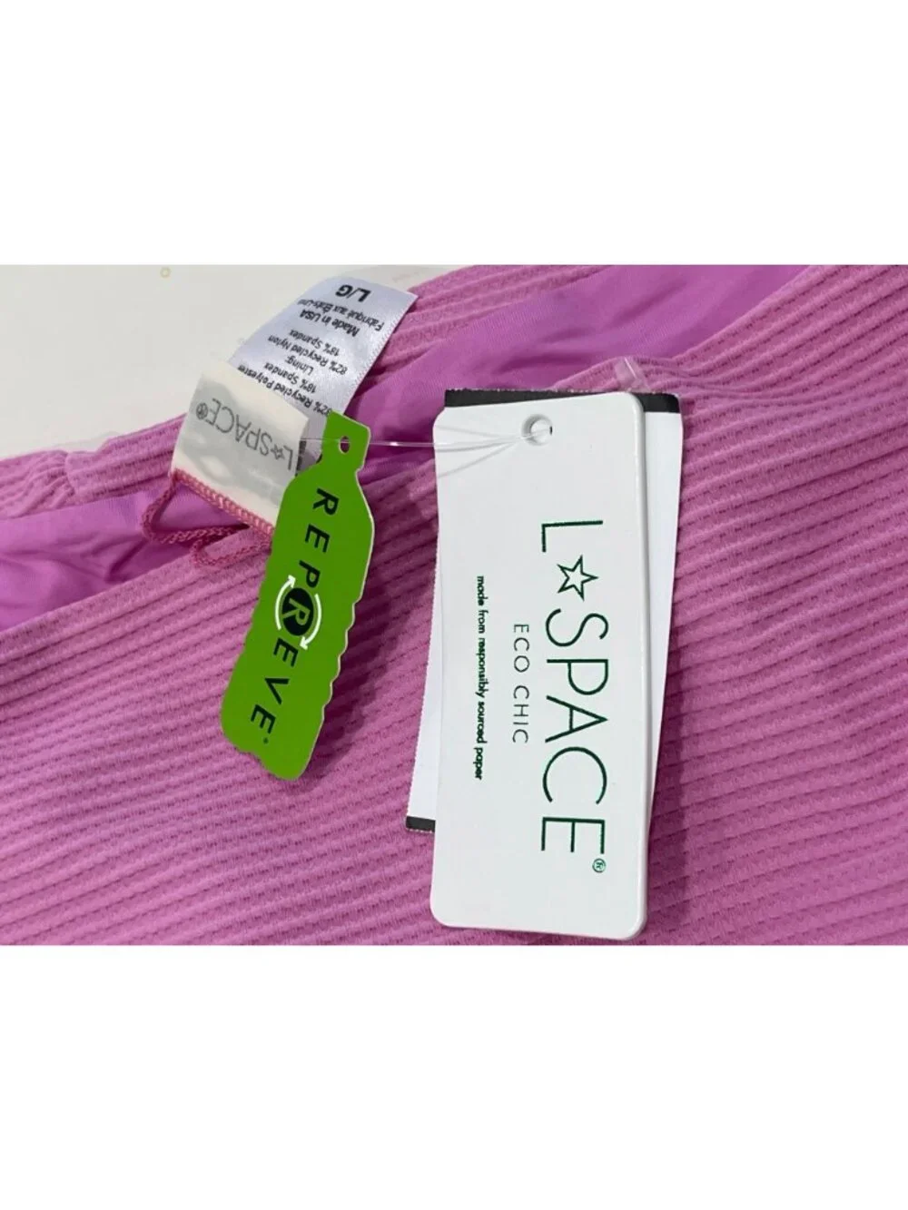 L*Space Sol Bikini Bottoms in Rosebud Large New eco chic repreve Swimsuit
